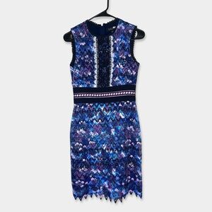 SALONI Mini Dress Size 4 Multicolor Lace GUC